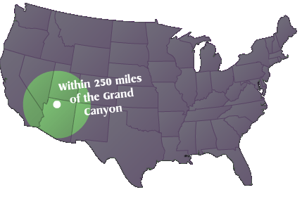 Within 250 miles of the Grand Canyon